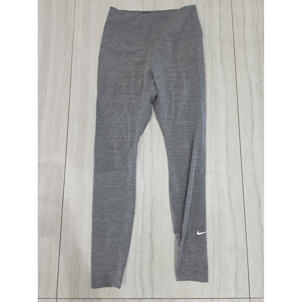 Nike One Leggings Womens Medium Heather Gray Dri-Fit High-Waisted Yoga Gym Wear